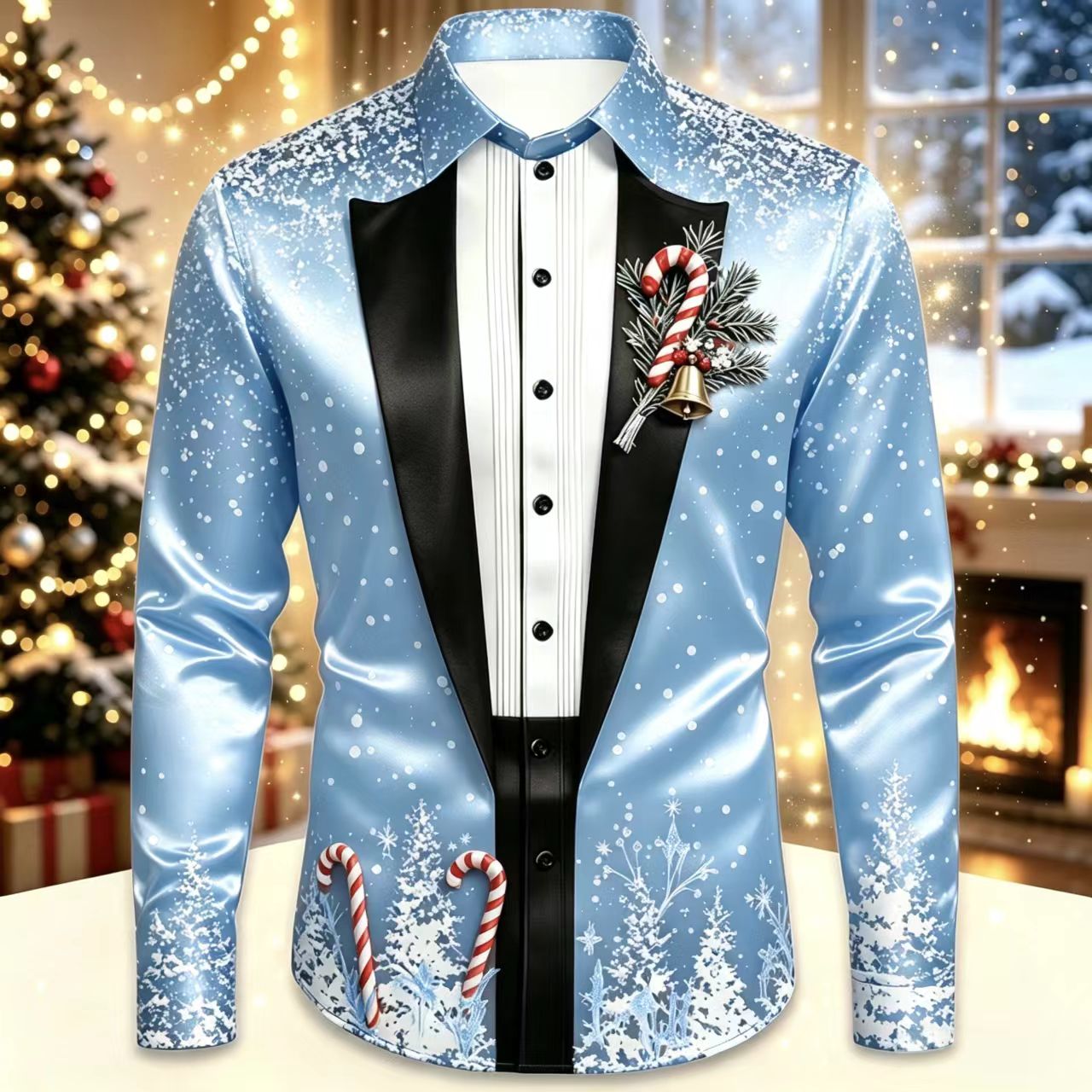 Men Christmas Satin Long Sleev – Mens Satin Silk Dress Shirt recenzja i cena