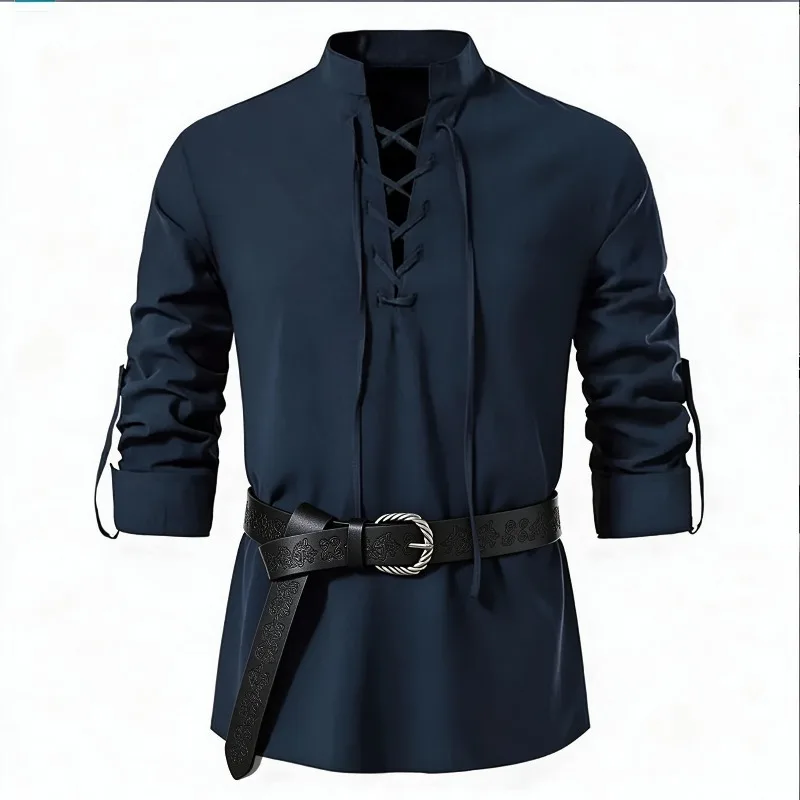 Męska koszula w stylu średniow – Medieval Gothic Lace Up Pirate Shirt recenzja i cena